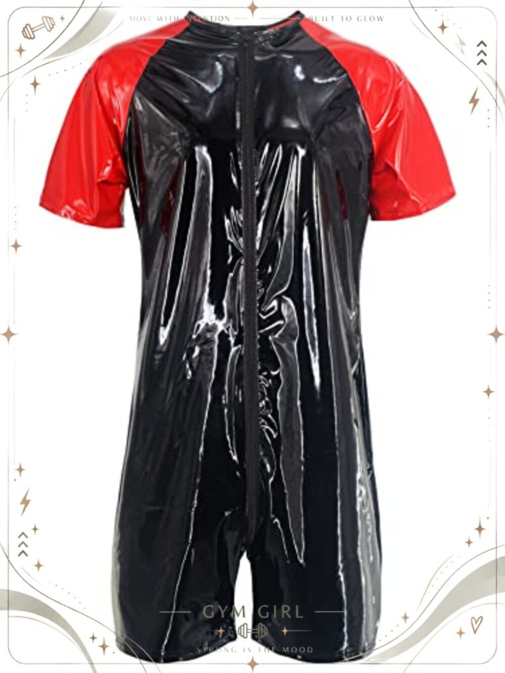 Men's Shiny Patent Leather Tank Top Slim Fit Clubwear